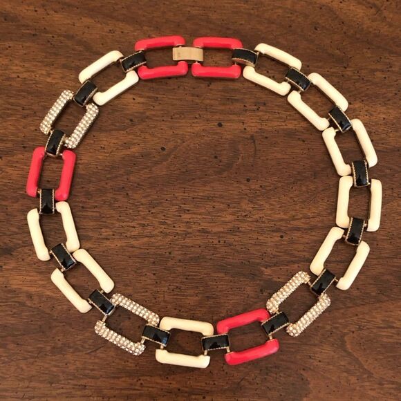 J.Crew | Chunky Enamel Link Collar Necklace | 20” Length - Picture 1 of 4